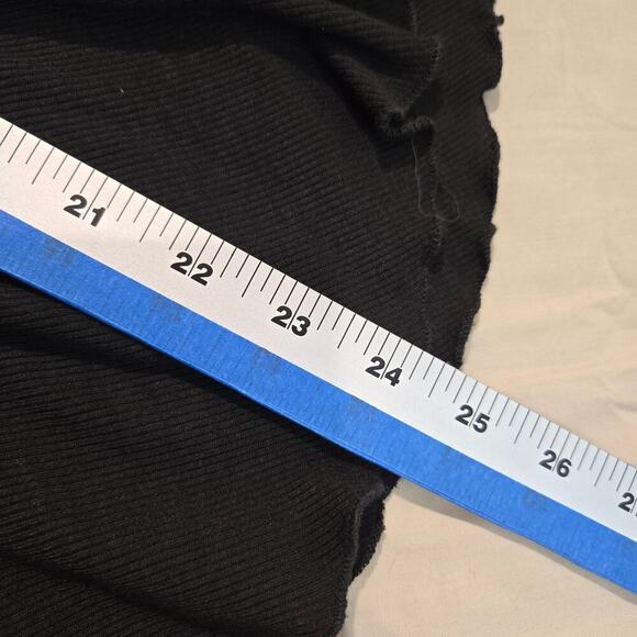 Elan Solid Black Ribbed Knit Goth Fairygoth Top Tiered Bell Sleeves Size L - Picture 10 of 11